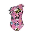 thumbnail image 4 of Yiaed Colorful Cute French Bulldog Print Women One Piece Swimsuits Tummy Control One Shoulder Bathing Suits Pattern Ruffle Swimwear-Medium, 4 of 8