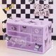 thumbnail image 4 of Sanrio-caja de almacenamiento multicapa con 6 compartimentos, cajón de mesa de dibujos animados, bonito Cinnamoroll, My Melody, estante de joyería, regalo creativo, 4 of 4