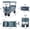 Gray + ABS + Rubber + Steel (Q235), variant on Collapsible Wagon 140L Folding Cart with Removable Canopy, All-Terrain Wheels with Brake, Cooler Bag Included for Camping Beach Shopping, Black+Gray