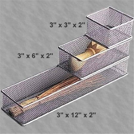 - Silver Stainless Steel Mesh Drawer Organizer, 3 x 12 in.