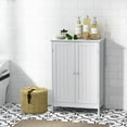 thumbnail image 3 of YEXJ Bathroom Floor Cabinet, Wooden Storage Cabinet with Double Doors, Suitable for Bathroom, Living Room, Entryway, 23.5 x 14 x 34 inches (White), 3 of 10