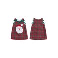 thumbnail image 2 of RUINIXCW Toddler Baby Girl Christmas Tank Dress Outfit Infant Baby Girls Xmas Clothes Santa Applique Sleeveless Red Plaid Dress Overalls, 2 of 9