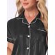 thumbnail image 5 of Conjuntos de pijama de satén para mujer INSPIRE CHIC, ropa de noche, tops con pantalones cortos, conjuntos de lounge L negro, 5 of 6