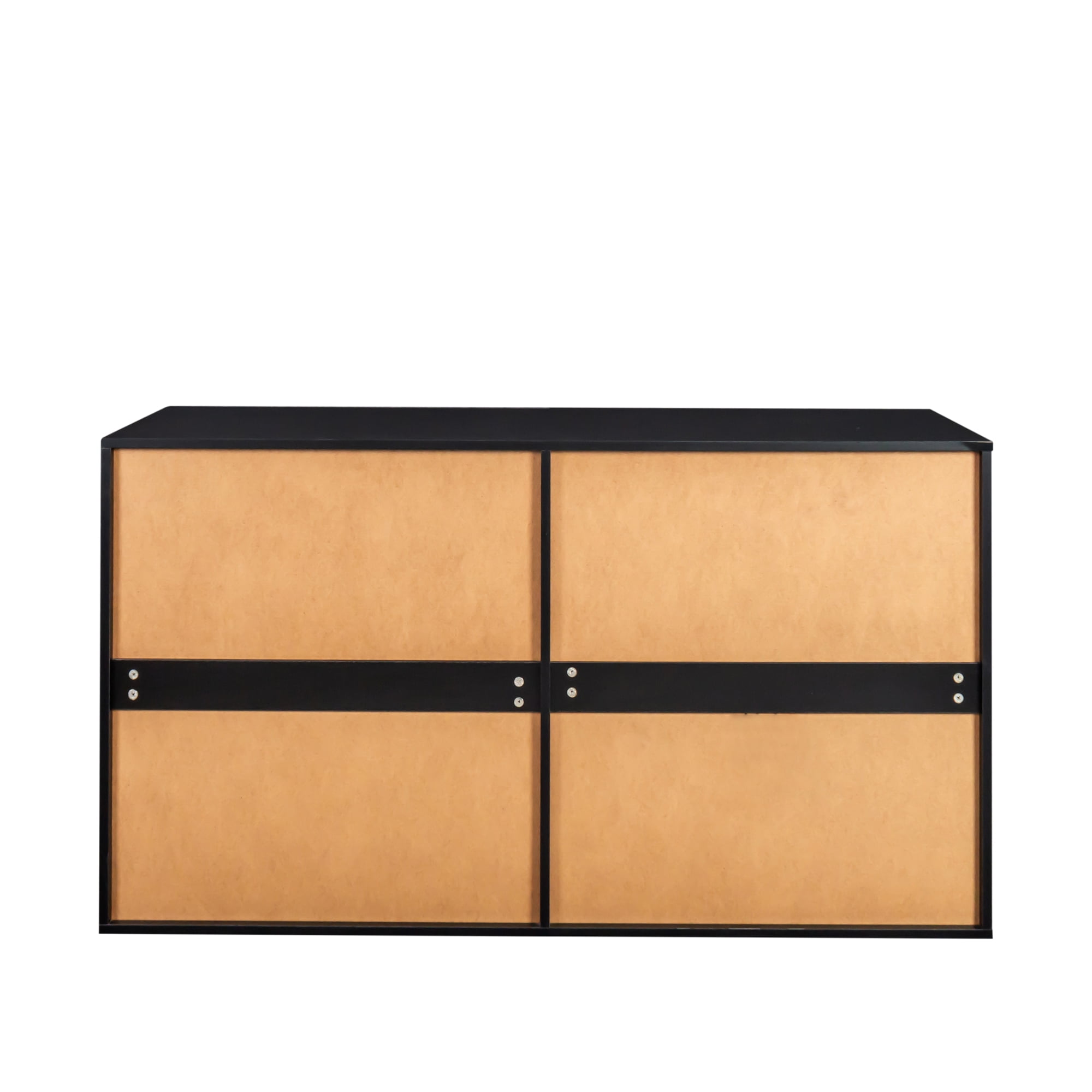 8 Drawer Double Dresser for Bedroom, Wide Storage Cabinet for Living Room Home Entryway, Black