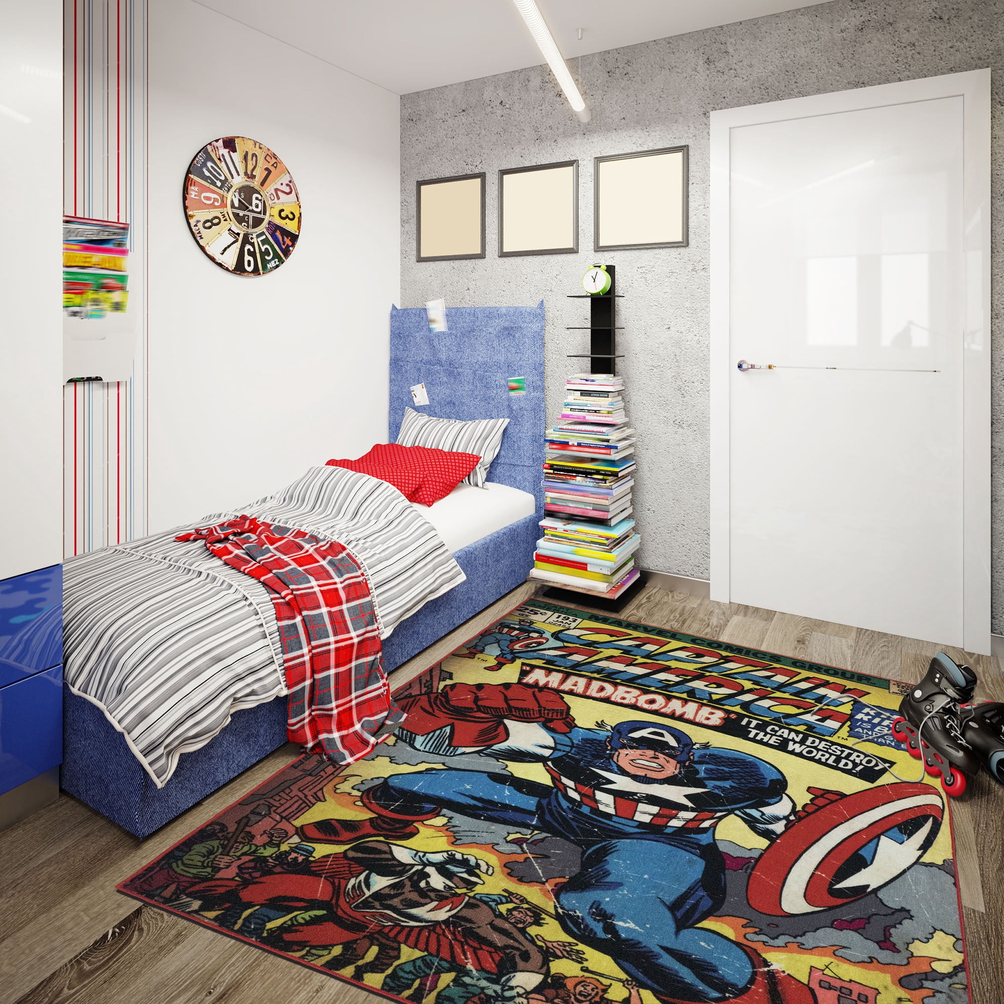 Marvel Captain America HD Comic Cover Rug, 4'6"x6'6"