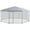 Silver#5, variant on Dog Crate, PawHut Large Chicken Coop Metal Chicken Run with Waterproof and Anti-UV Cover, Flat Shaped Walk in Fence Cage Hen House for Outdoor and Yard Farm Use, 1" Tube Diameter, 9.2' x 18.7' x 6.4'