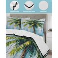 thumbnail image 4 of Coastal Beach Tree Twin XL Size Down Alternative Comforter,Lightweight Comforter Quilt Bedding Set with Pillow Shams Ocean Tropical Palm Starfish Blue Green Bed Comforter Duvet Insert 68"x98", 4 of 7