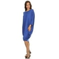 thumbnail image 2 of Women's Casual Solid Loose Fit Long Sleeve Dolman Style Midi Dress, 2 of 4