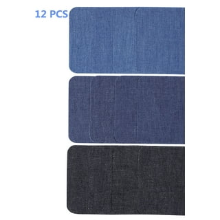 Pxiakgy Denim Iron on Jean Patches Inside & Outside Strongest Glue Assorted Shades of Blue Repair Decorating 2.75 inch Jeans Patch E