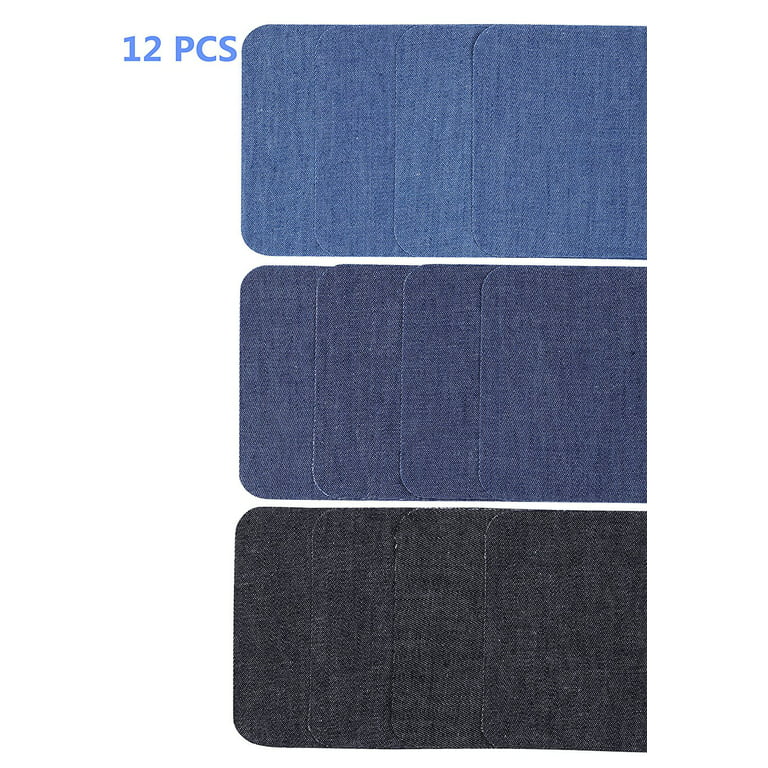 8cm x 51cm Jean Iron on Patches Rectangle Black Blue Patch For