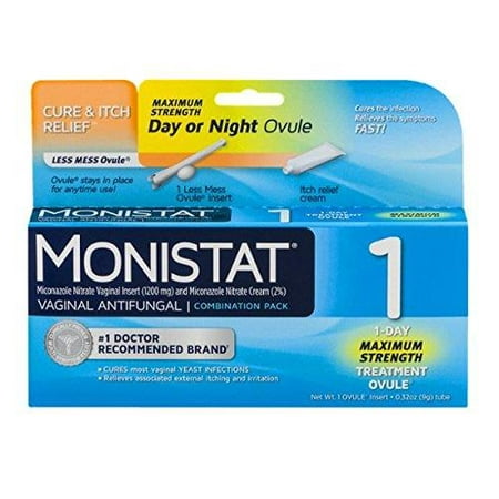 6 Pk Monistat 1 Vaginal Antifungal Day or Night 1-Day Treatment Combination Pack