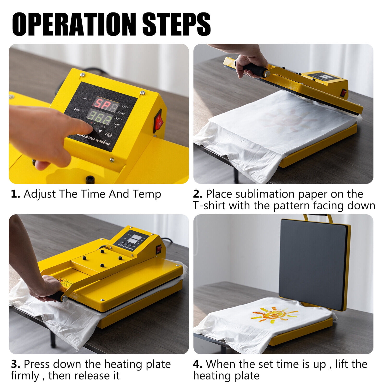 SHZOND Clamshell Heat Press Machine 15 x 15 Inch Large Heat Press Digital Control Heat Transfer Machine for T-Shirts, Bag, Mouse Pad