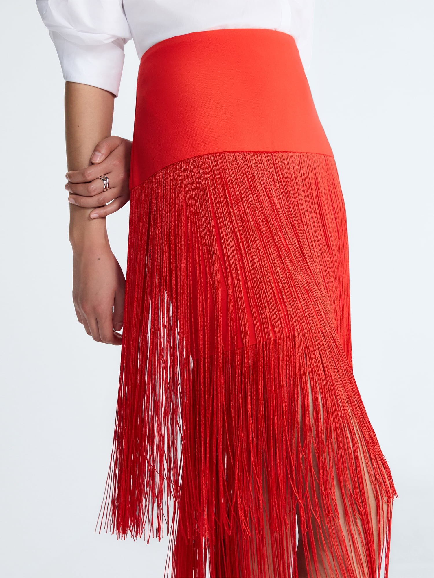 Devil Wears Prada Scoop Collection Women's and Women's Plus Fringe Skirt, Sizes 0-26W