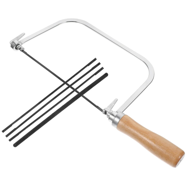 1 Set Coping Saw Wooden Handle Saw Woodworking Hand Saw Tool with  Replacement Blades 