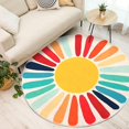 thumbnail image 2 of Ultra Soft Rainbow Sun Abstract Area Rug, Machine Washable Non-Slip Faux Wool Low Pile Modern Boho Rug for Living Room Bedroom Nursery, 2 of 6
