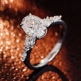 thumbnail image 3 of solitaire jewels 2.5CT Oval Moissanite Art Deco Engagement Ring For Women, 10K Rose Gold, 3 of 5