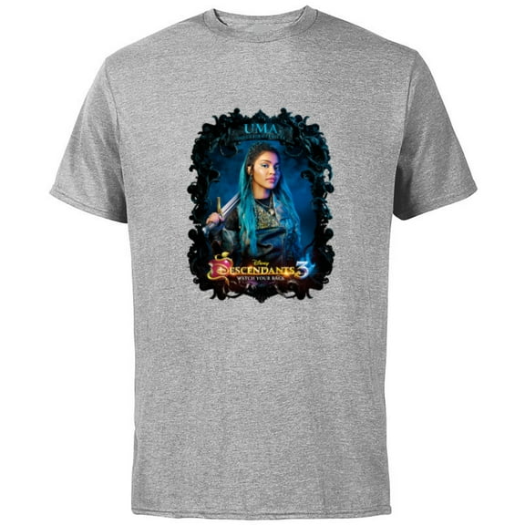 Disney Descendants 3 Uma Watch Your Back - Short Sleeve Cotton T-Shirt for Adults -Customized-Athletic Heather