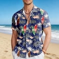 thumbnail image 2 of IWRICH Hawaiian Shirts for Men Printed Casual Short Sleeve Button down Shirts Summer Floral Holiday Beach Shirts 05-Navy L, 2 of 4