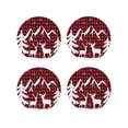 thumbnail image 2 of Balery 4 Pcs Christmas Buffalo Plaidleather Coasters Set, Drink Table Cup Coasters For Living Room Kitchen Coffee Decor, 2 of 9