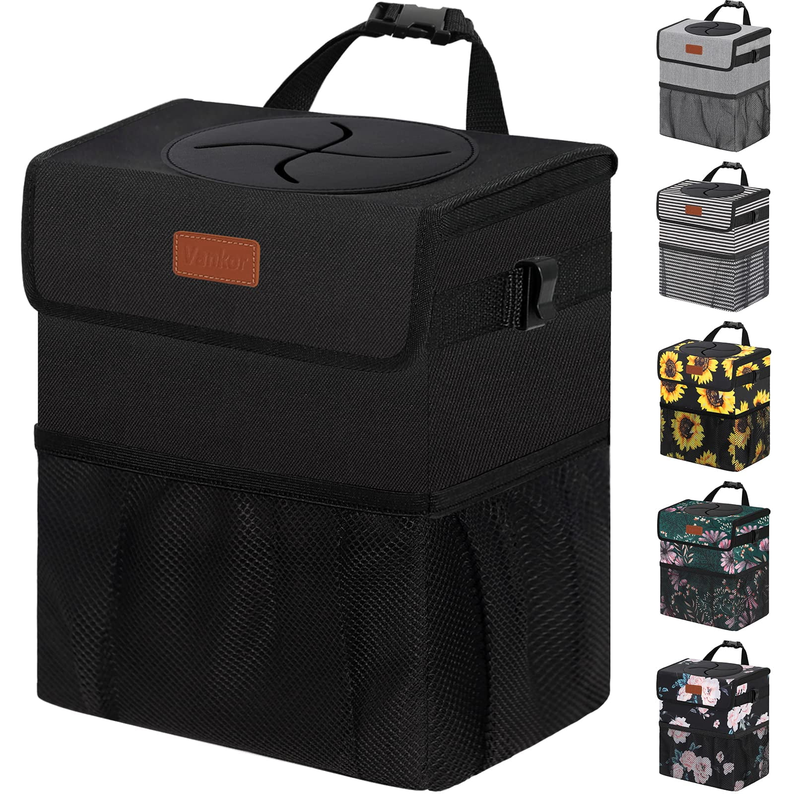 Vankor Car Trash Can for Car Cute, Car Trash Bag Bin Hanging Waterproof Automotive Car Garbage