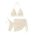 thumbnail image 4 of Conjunto de Bikini de Cintura Alta para Mujeres Bandaje sin Espalda Sólido Traje de Baño de Dos Piezas, Conjunto de Bikini de Corte Alto para Mujeres con Almohadillas Extraíbles, 4 of 8