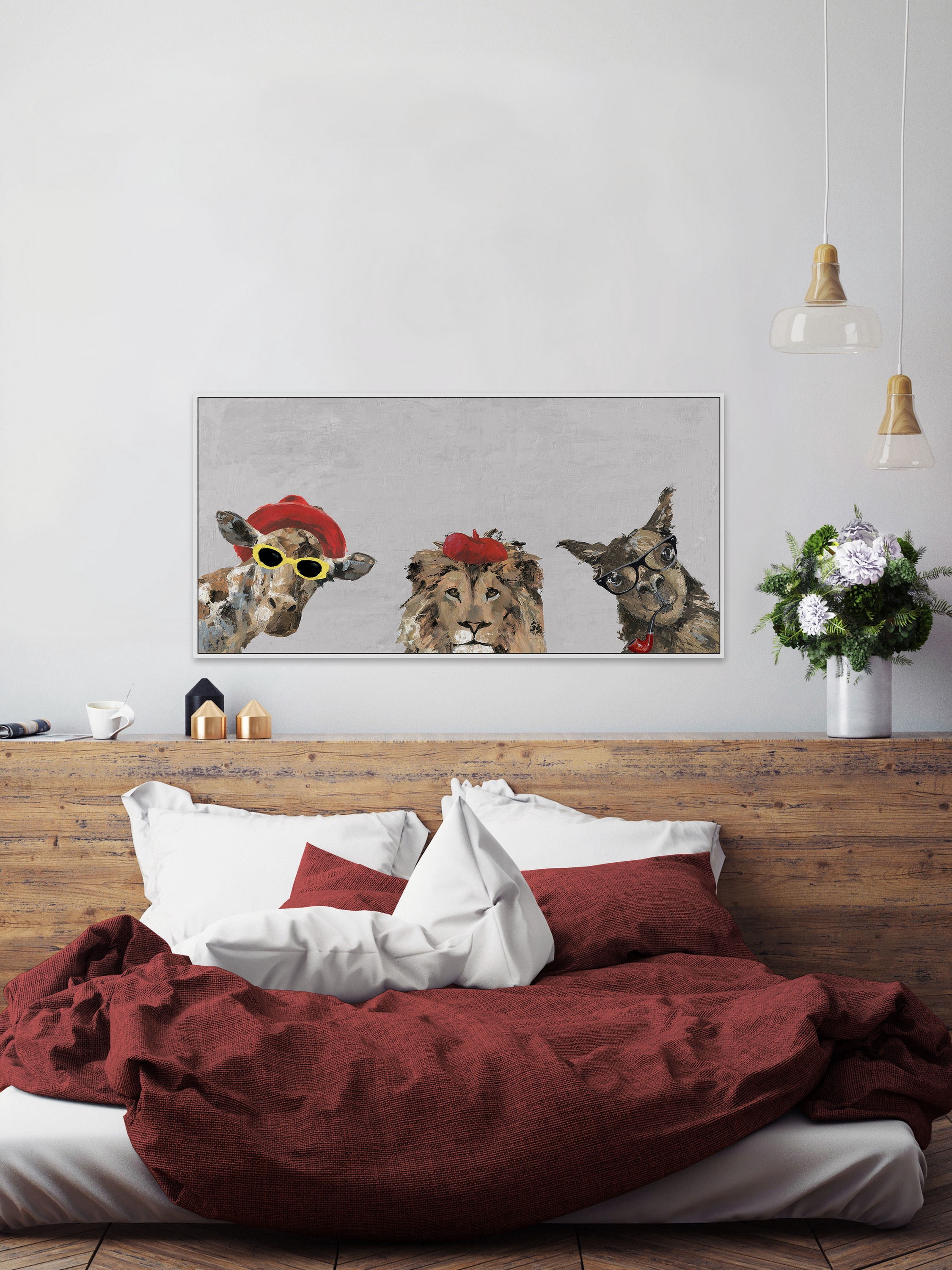 The Crazy Trio Floater Framed Painting Print on Canvas
