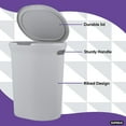 thumbnail image 4 of Superio 40L Elegant Ribbed Plastic Laundry Hamper with Lid-White Smoke, 4 of 5