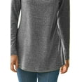 thumbnail image 4 of FASHIONWT Women Plus Size Solid Color Pile Collar Button Long Sleeve T-Shirt, 4 of 4
