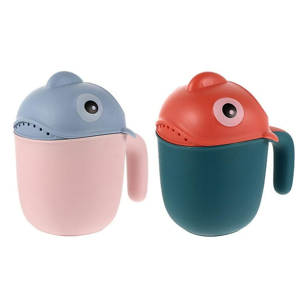 Taza de enjuague para baño de bebé Allinless 2 piezas color Azul y rosa