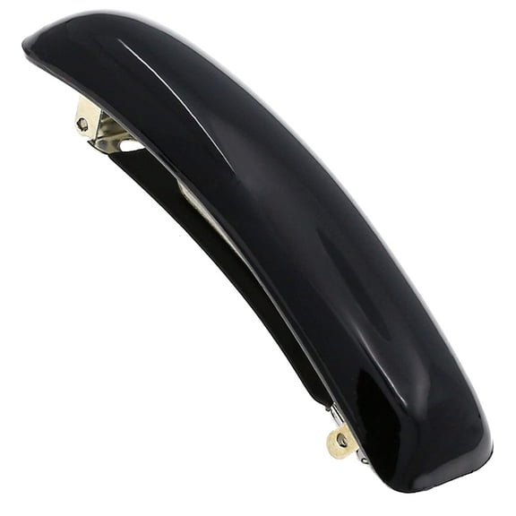 Camila Paris CP3019 French Hair Barrette Clip for Girls, Black, Rubberized Metal Clasp Strong Hold Grip Hair Clips for Women, No Slip Durable and Styling Girls Hair Accessories, Made in France