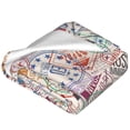 thumbnail image 4 of Bingfone Passport Stamp Print Flannel Fleece Blanket Throw Blanket For Bed,Sofa,Couch,Travel,Camping(50"X40"), 4 of 9
