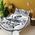 thumbnail image 4 of Ambesonne Vintage Fitted & Top Sheet Set with Shams, Nautical Pirate Skull, Dark Blue White, 4 of 8
