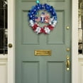thumbnail image 5 of 4th of July PALIFEUR Wreath for Front Door, 15.75 Inch Patriotic Wreaths, Artificial Floral Spring Wreaths Decorations for Memorial Day Independence Day Veterans Day, Red Blue White, 5 of 8