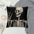 thumbnail image 2 of COMIO Skull Human Skeleton Lumbar Throw Pillow Cover Decorative Bedroom Living Room Human Skeleton Posing Cushion Case for Bed Sofa Couch, 2 of 5