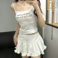 thumbnail image 3 of Balletcore Ruffled Mini Skirt with Lace Trim Low Rise Tiered White Skirt Summer Women Teen Y2K Goth Outfit, 3 of 9