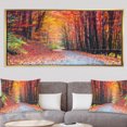 thumbnail image 1 of Designart - Route dans Belle Forêt d'Automne - Art Moderne Encadré sur Toile, 1 of 1
