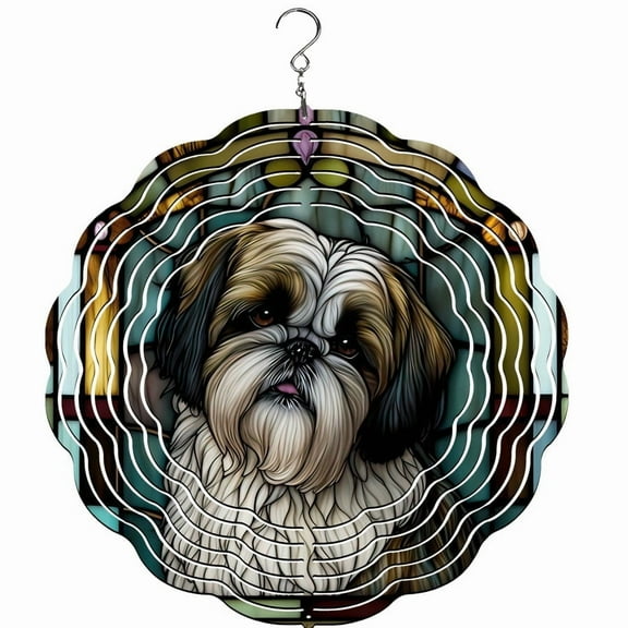 Shih Tzu Wind Spinner, Garden Décor, Yard Décor, Porch Decor