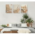 thumbnail image 2 of 3pcs Modern Abstract Pictures Wall Art Beige and Gold Fluid Marble Canvas Paintings Prints Simple Light Luxury Posters Wall Decor Suitable for Living Room Bedroom Office Home Decoration, 2 of 6