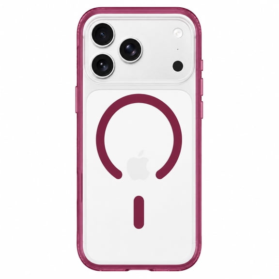 Decase for iPhone 17 Pro Max Case, N52 Magnetic Charging Compatible, Frosted Clear Back, Slim Shockproof TPU Bumper, Reinforced Corner Protection, Non-Slip Grip, Winered
