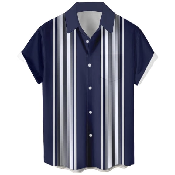 Mens Bowling Shirts Hawaiian Shirt Big and Tall Retro Button Up Vintage Guayabera Camp Shirt