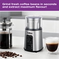 thumbnail image 2 of Salton Stainless Steel Smart Coffee Grinder | 6 Settings + Pulse | Removable Dishwasher-Safe Bowl | Precision Timer for Drip, Espresso & French Press | Safety Lock Lid | 12 Cup Capacity (CG2123), 2 of 7