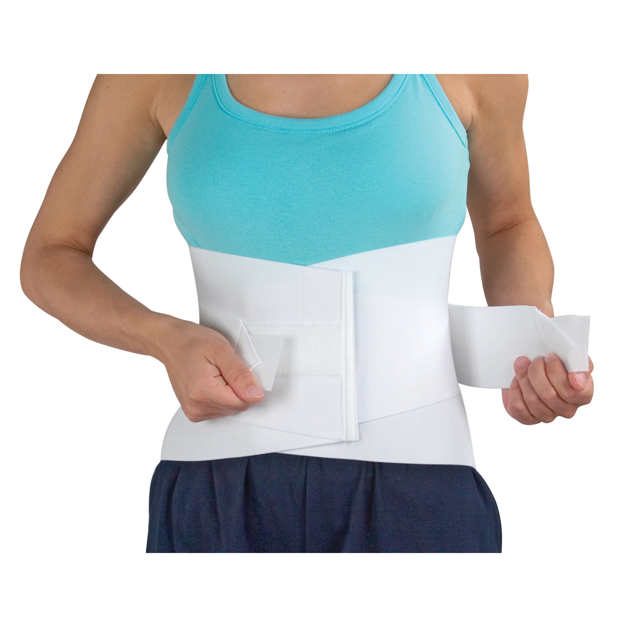 MABIS Lumbar Support Brace, Unisex Lower Back Support Brace, Adjustable Lumbar Support, White