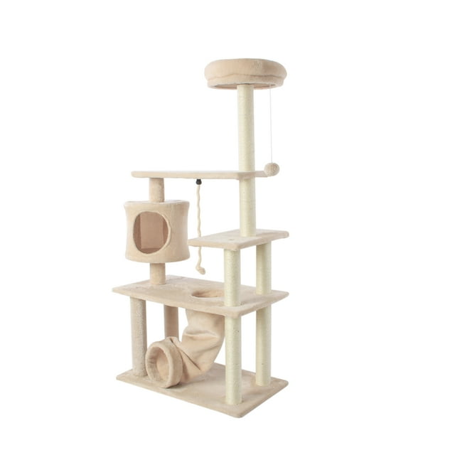 CUPETS Cat Tree 55" Pet Furniture Cat Condo with House,Cat Scratching