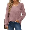thumbnail image 2 of Elegant 2025 Autumn Winter New Women'S Ribbed Square Neck Casual Long Sleeve Top Fashion Trending Chic Style Fall Sweaters For Women, 2 of 11