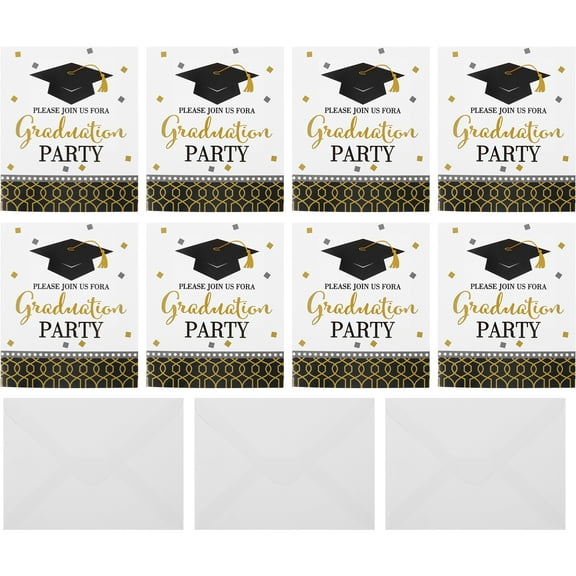 OUNONA Graduation Invitation Cards Rectangular Shape 8Pcs