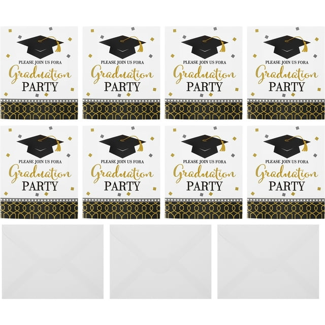 8Pcs Graduation Party Invitations Cards Graduation Ceremony Invitation Cards Graduation Theme Invitation Card Grad Party Cards