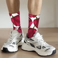 thumbnail image 6 of Hirioo Tulips Flowers Pattern Adult Middle Tube Socks Breathable Sock Non-Pilling,Contrasting Color Design, 6 of 6