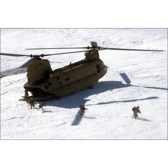 24"x36" Gallery Poster, 101st Airborne Division CH-47 Chinook helicopter afghanistan