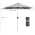 thumbnail image 3 of Outsunny Parasol de Patio, Parasol Extérieur avec 6 Baleines, Gris Pâle, 3 of 10