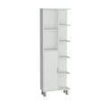 thumbnail image 2 of Linen Bathroom Cabinet 63" H, White - Tall Storage Tower with 7 Shelves & 1 Drawer - Freestanding Bathroom Organizer for Towels & Essentials, 2 of 7